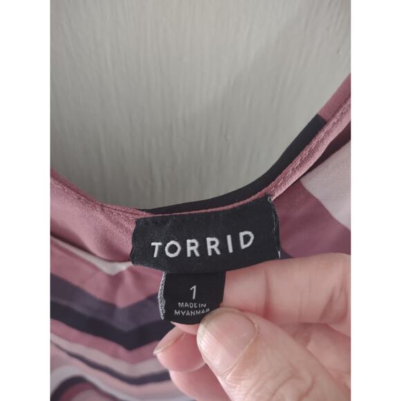 Torrid Sophie Chiffon Double Layer Swing Cami Size 1X Colorful Casual Bohemian - Picture 3 of 6
